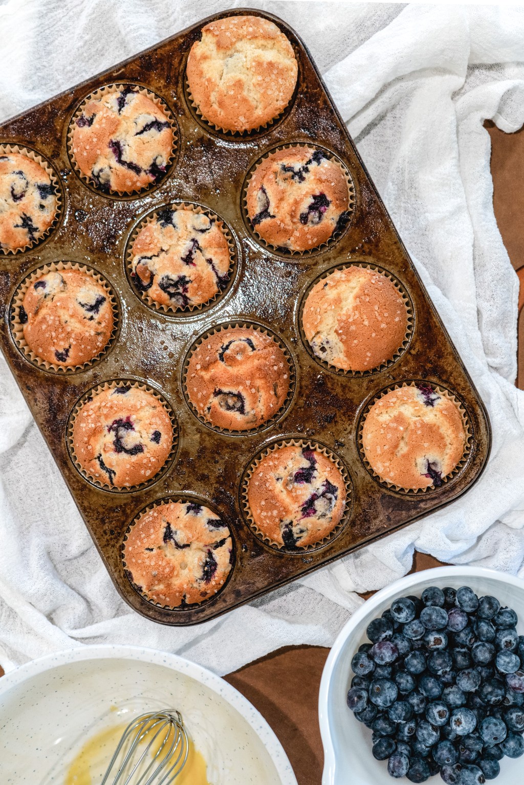 Cafe Style Blueberry&nbsp;Muffins