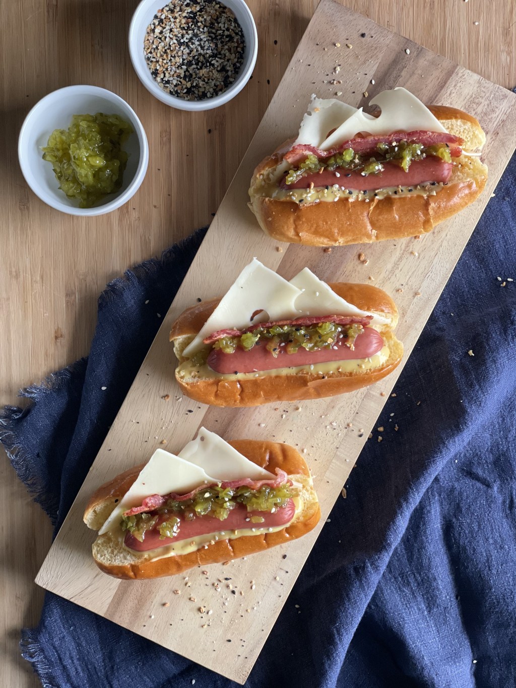 Turkey, Bacon, Swiss with Everything Seasoning&nbsp;Dogs