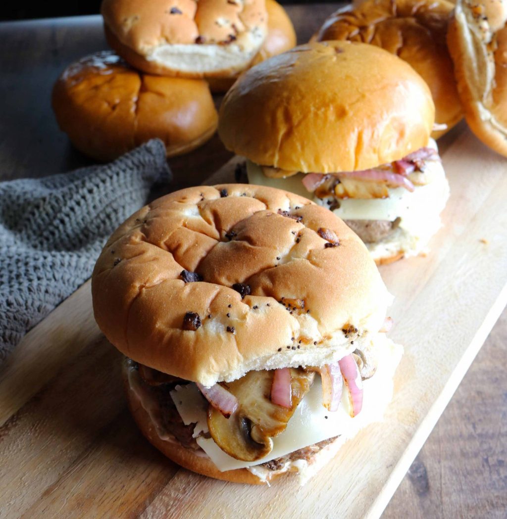 Mushroom Swiss on Savory Onion&nbsp;Bun